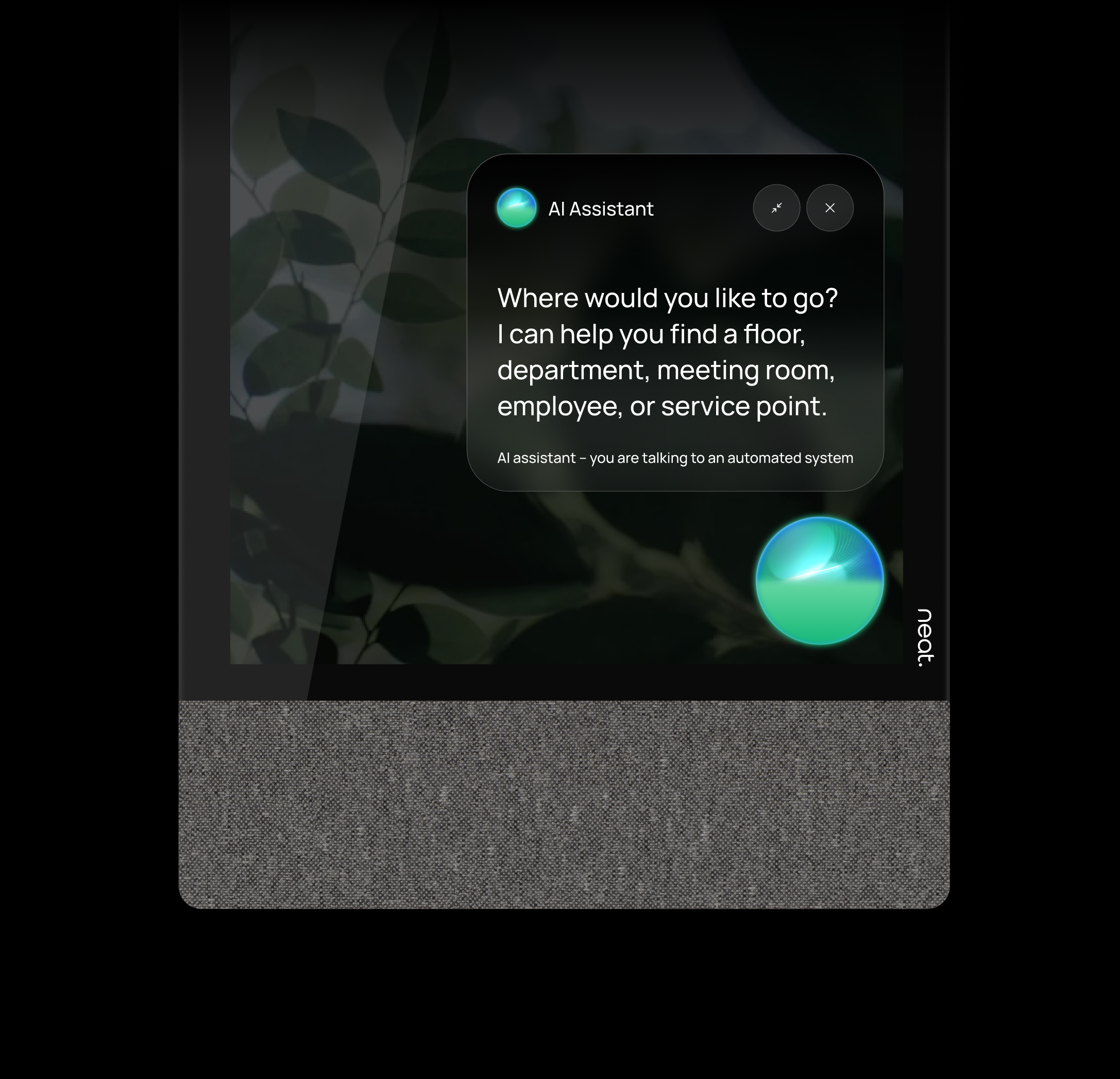 virtual front deskneat frame audio feature