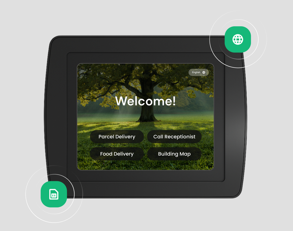 Outdoor stations staying connected using mobile data Virtual Front Desk