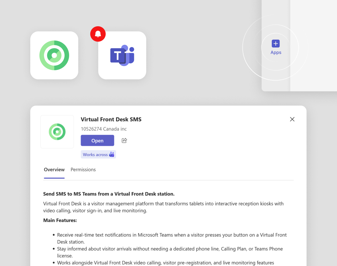 Send video calls or SMS | Virtual Front Desk